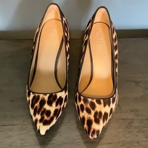 Tory Burch Elana Leopard Print Haircalf Pump